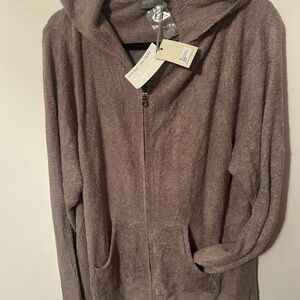Barefoot Dreams CozyChic Lite Pewter Size 3X Hoodie